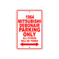 1964 Mitsubishi Debonair Parking Only All Others Will Be Towed Metal Sign Plate