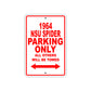 1964 NSU Spider Parking Only All Others Will Be Towed Metal Sign Plate