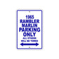 1965 Rambler Marlin Parking Only All Others Will Be Towed 