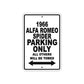 1966 Alfa Romeo Spider Parking Only All Others Will Be Towed 