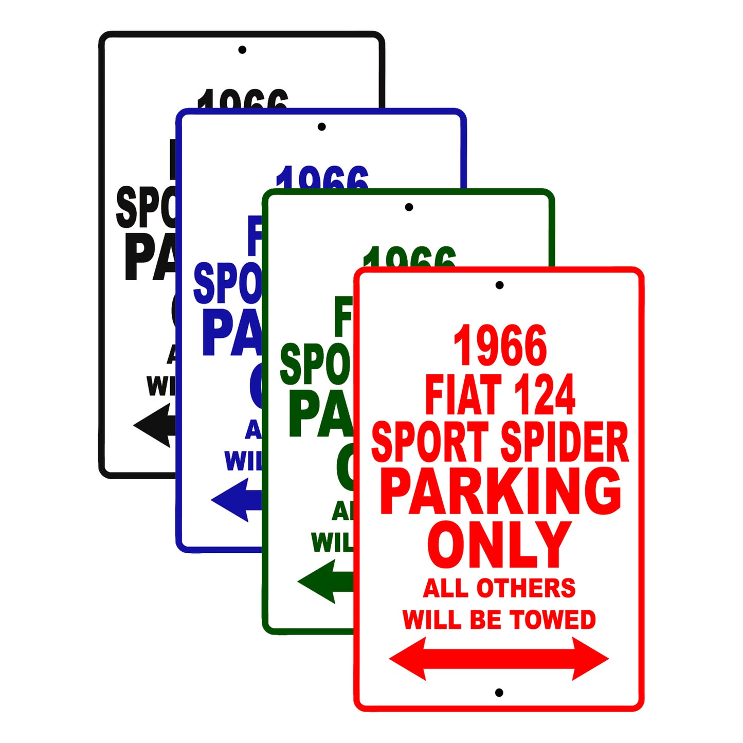 1966 Fiat 124 Sport Spider Parking Only All Others Will Be Towed Signs