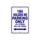 1966 Holden HR Parking Only All Others Will Be Towed Metal Sign Plate