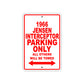 1966 Jensen Interceptor Parking Only All Others Will Be Towed Sign