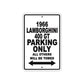 1966 Lamborghini 400 GT Parking Only All Others Will Be Towed Metal Sign  