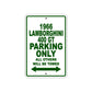 1966 Lamborghini 400 GT Parking Only All Others Will Be Towed Sign Plate
