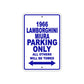 1966 Lamborghini Mura Parking Only All Others Will Be Towed Sign Plates