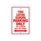 1966 Lotus Europa Parking Only All Others Will Be Towed Sign