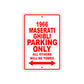 1966 Maserati Ghibli Parking Only All Others Will Be Towed Sign 