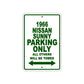 1966 Nissan Sunny Parking Only All Others Will Be Towed Sign  plate