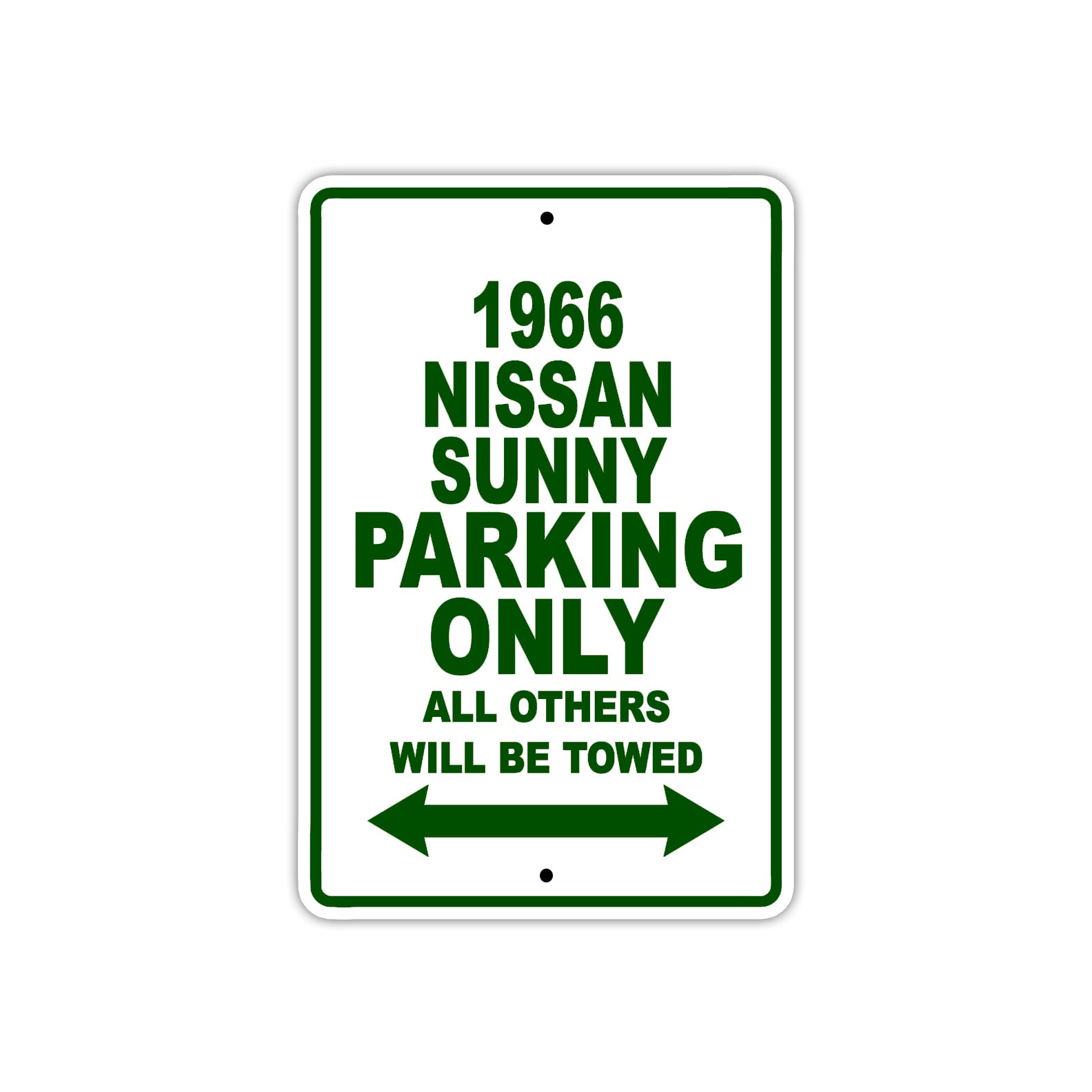 1966 Nissan Sunny Parking Only All Others Will Be Towed Sign  plate