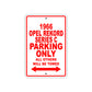 1966 Opel Rekord Series C Parking Only All Others Will Be Towed Sign
