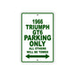 1966 Triumph GT6 Parking Only All Others Will Be Towed Sign Plate