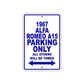 1967 ALFA Romeo A15 Parking Only All Others Will Be Towed Sign Plate