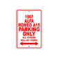 1967 ALFA Romeo A15 Parking Only All Others Will Be Towed Signs