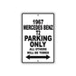1967 Mercedes Benz T2 Parking Only All Others Will Be Towed Aluminum Metal Sign