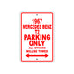1967 Mercedes Benz T2 Parking Only All Others Will Be Towed Sign Plate