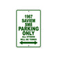 1967 Saviem SM8 Parking Only All Others Will Be Towed Sign Plate