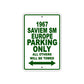 1967 Saviem SM Europe Parking Only All Others Will Be Towed Metal Sign Plate