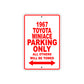 1967 Toyota Miniace Parking Only All Others Will Be Towed Sign