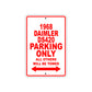 1968 Daimler DS20 Parking Only All Others Will Be Towed Sign
