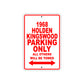 1968 Holden Kingswood Parking Only All Others Will Be Towed Sign