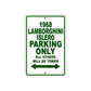 1968 Lamborghini Islero Parking Only All Others Will Be Towed Sign Plate