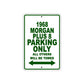 1968 Morgan Plus 8 Parking Only All Others Will Be Towed Sign Plate