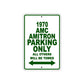 1970 AMC Amitron Parking Only All Others Will Be Towed Sign Plate