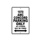 1970 AMC Concord Car Parking Only All Others Will Be Towed Metal Sign Plate