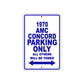 1970 AMC Concord Car Parking Only All Others Will Be Towed Sign Plate