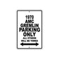 1970 AMC Gremlin Car Parking Only All Others Will Be Towed Metal Sign Plate