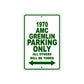 1970 AMC Gremlin Car Parking Only All Others Will Be Towed Sign Plate