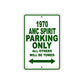 1970 AMC Spirit Car Parking Only All Others Will Be Towed Sign Plate