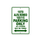 1970 Alfa Romeo 105/115 Car Parking Only All Others Will Be Towed Sign Plate