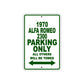 1970 Alfa Romeo 2300 Car Parking Only All Others Will Be Towed Sign Plate
