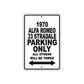 1970 Alfa Romeo 33 Stradale Parking Only All Others Will Be Towed Aluminum Metal Sign Plate 
