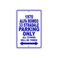 1970 Alfa Romeo 33 Stradale Parking Only All Others Will Be Towed Aluminum Sign Plate 