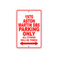 1970 Aston Martin DB6 Car Parking Only All Others Will Be Towed Sign