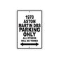 1970 Aston Martin DBS Car Parking Only All Others Will Be Towed Metal Sign Plate