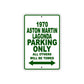 1970 Aston Martin Lagonda Car Parking Only All Others Will Be Towed Sign Plate