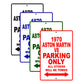 1970 Aston Martin V8 Car Parking Only All Others Will Be Towed Signs