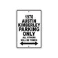 1970 Austin Kimberley Car Parking Only All Others Will Be Towed Metal Sign 