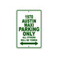 1970 Austin Maxi Car Parking Only All Others Will Be Towed Sign Plate