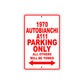 1970 Autobianchi A111 Car Parking Only All Others Will Be Towed Sign