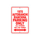 1970 Autobianchi Bianchina Car Parking Only All Others Will Be Towed Sign