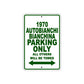 1970 Autobianchi Bianchina Car Parking Only All Others Will Be Towed Sign Plate