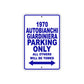 1970 Autobianchi Giardiniera Car Parking Only All Others Will Be Towed Metal Sign Plate
