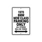 1970 BMW New Class Car Parking Only All Others Will Be Towed Metal Sign  
