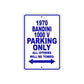 1970 Bandini 1000 V Car Parking Only All Others Will Be Towed Metal Sign Plate