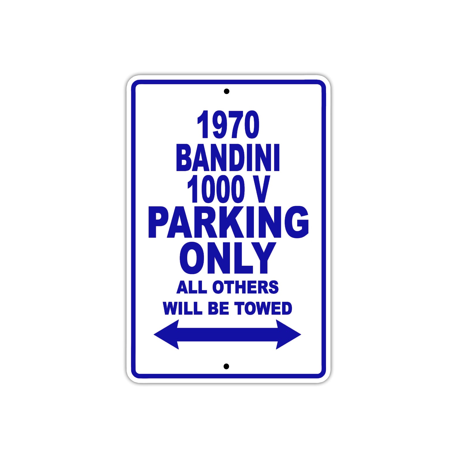 1970 Bandini 1000 V Car Parking Only All Others Will Be Towed Metal Sign Plate